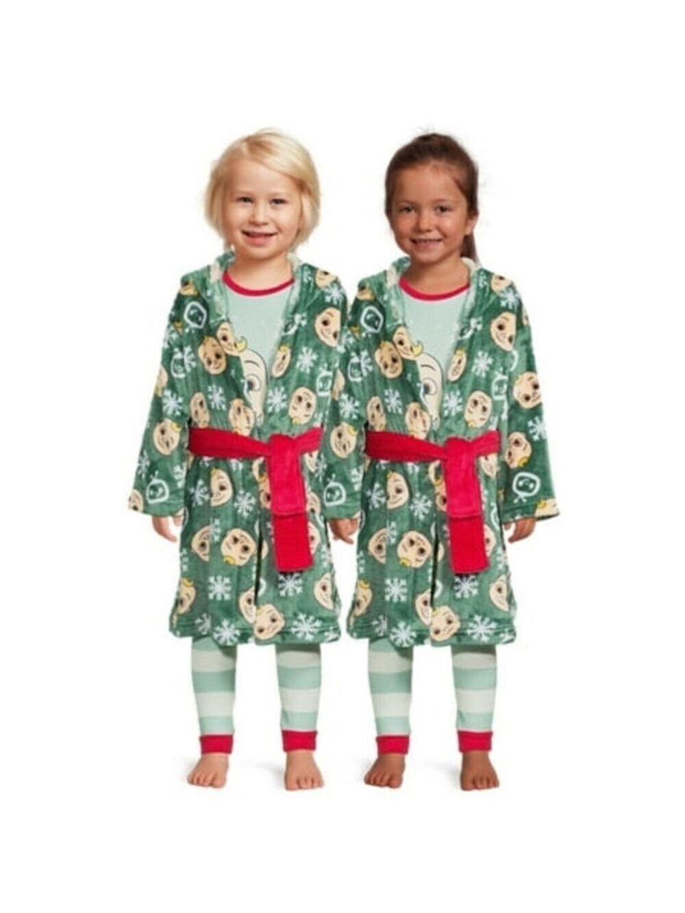 CoComelon Toddler Christmas Holiday Pajamas and Robe Set 3-Piece 2T